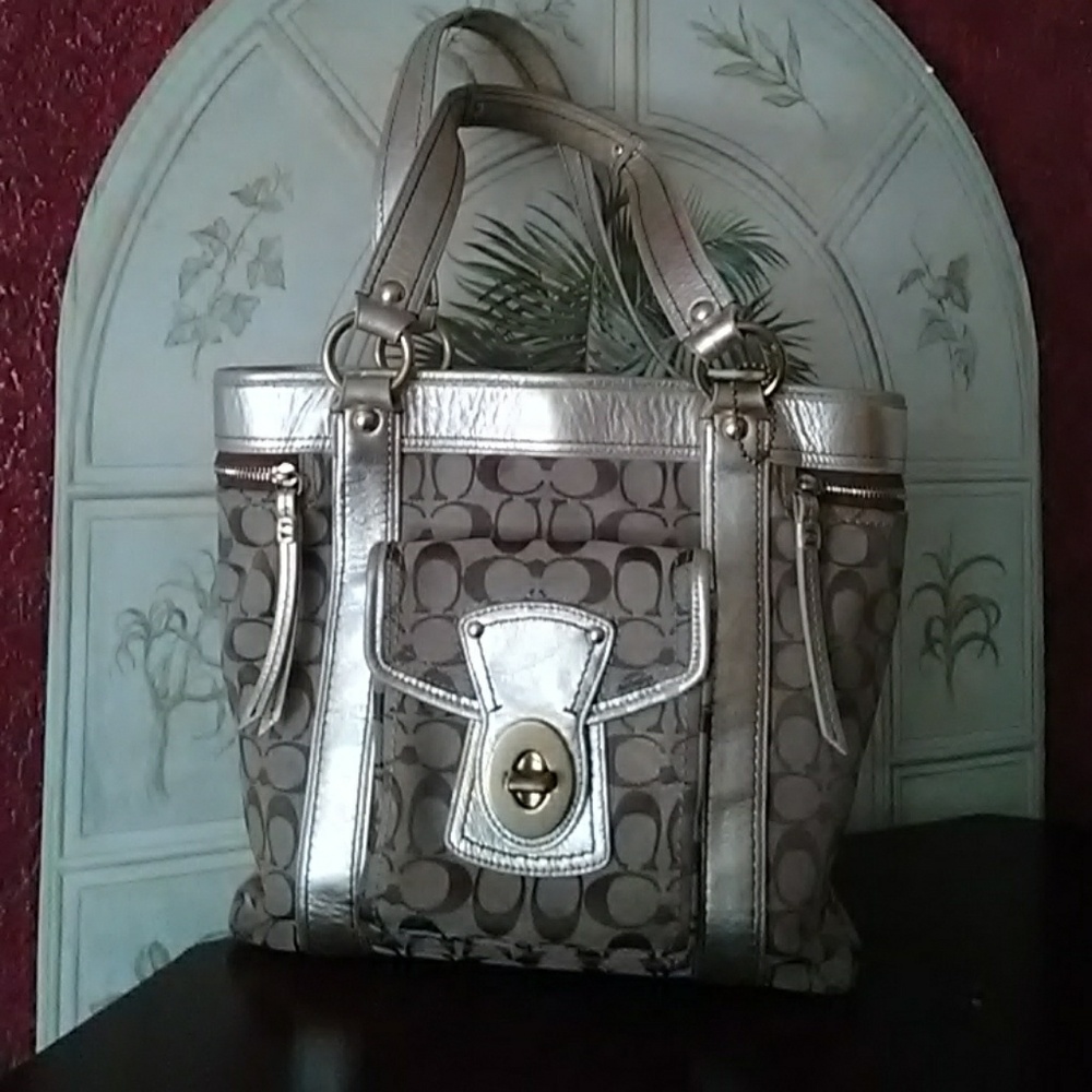 Coach Signature Platinum Tote